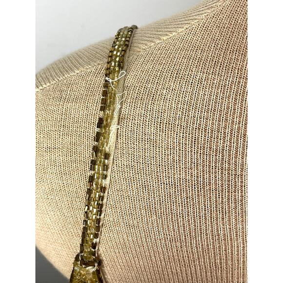 Mac Duggal Embellished Leaf Sequin Maxi Gown in Nude Gold Size 6 - Picture 9 of 10